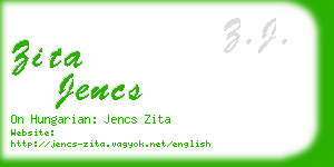 zita jencs business card